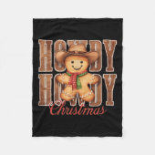 Howdy Christmas Cowboy Gingerbread Man Western Cou Fleece Deken (Voorkant)