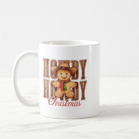 Howdy Christmas Cowboy Gingerbread Man Western Cou Koffiemok (Links)