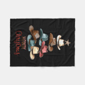 Howdy Christmas Cowboy Hat Western Country Xmas Ha Fleece Deken (Voorkant (Horizontaal))
