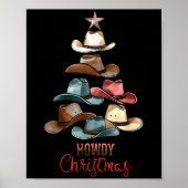 Howdy Christmas Cowboy Hat Western Country Xmas Ha Poster (Voorkant)