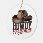 Howdy Christmas Cowboy Hat – Western Holiday Decor Keramisch Ornament (Links)