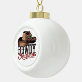 Howdy Christmas Cowboy Hat – Western Holiday Decor Keramische Bal Ornament (Rechts)