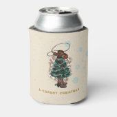 Howdy Christmas | Cowboy Kerstboom Blikjeskoeler (Blikje Achterkant)