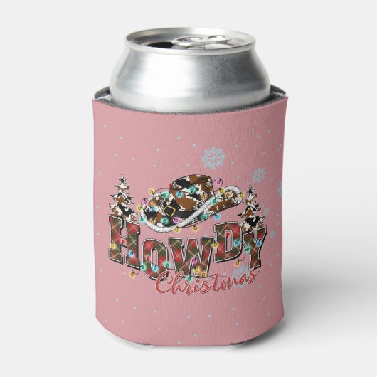 Howdy Christmas | Cowboy Kerstboom Blikjeskoeler (Blikje Voorkant)