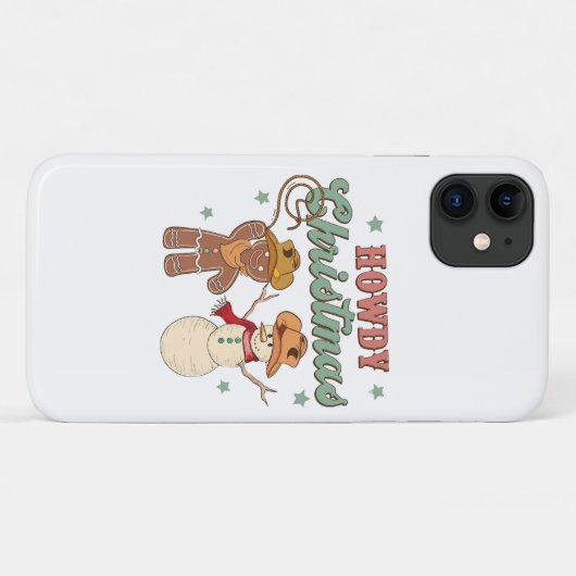Howdy Christmas Cowboy Snowman Western Funny Case-Mate iPhone Case (Achterkant (horizontaal))