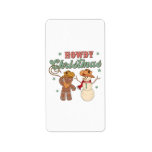 Howdy Christmas Cowboy Snowman Western Funny Etiket<br><div class="desc">Howdy Christmas Cowboy Snowman Western Funny</div>