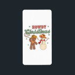 Howdy Christmas Cowboy Snowman Western Funny Etiket<br><div class="desc">Howdy Christmas Cowboy Snowman Western Funny</div>