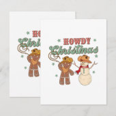 Howdy Christmas Cowboy Snowman Western Funny Informatiekaartje (Voorkant / Achterkant)