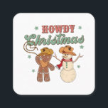 Howdy Christmas Cowboy Snowman Western Funny Vierkante Visitekaartje<br><div class="desc">Howdy Christmas Cowboy Snowman Western Funny</div>
