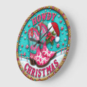 Howdy Christmas Cowgirl Grote Klok (Hoek)