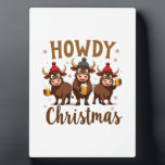 Howdy Christmas Funny Highland Cow Xmas Cows Lover Fotoplaat<br><div class="desc">Howdy Christmas Funny Highland Cow Xmas Cows Lover Cute T-Shirt (3)</div>