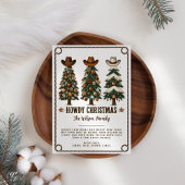 Howdy Christmas Koe Print Westerne kerst Kaart