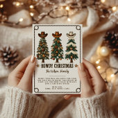 Howdy Christmas Koe Print Westerne kerst Kaart