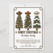 Howdy Christmas Koe Print Westerne kerst Kaart (Voorkant)