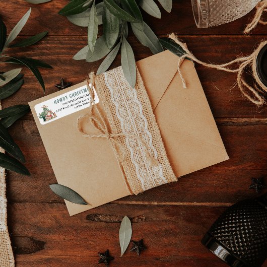 Howdy Christmas | Leuk Western retouradreslabel Etiket