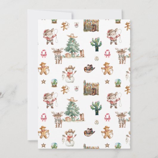 Howdy Christmas | Leuk Western vakantiefeest Kaart (Achterkant)