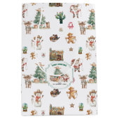 Howdy Christmas | Leuke Westerne gepersonaliseerde Medium Cadeauzakje (Voorkant)