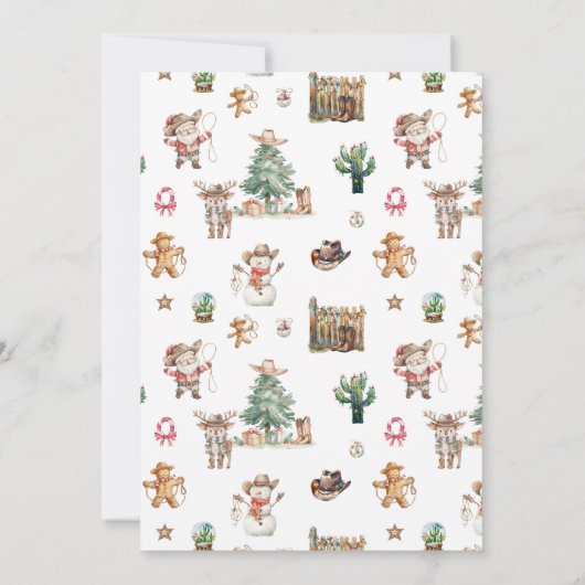 Howdy Christmas | Leuke Westerne kerstfoto Feestdagenkaart (Achterkant)