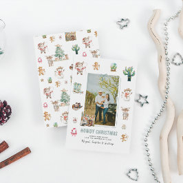 Howdy Christmas | Leuke Westerne kerstfoto Feestdagenkaart