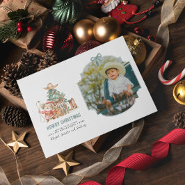 Howdy Christmas | Leuke Westerne kerstfoto Feestdagenkaart