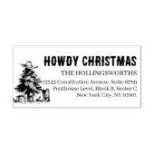 Howdy Christmas | Leuke Westerse Retouradreslabel Rubberstempel (Afrduk)