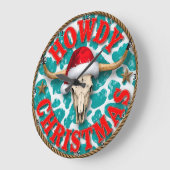 Howdy Christmas Longhorn Skull Grote Klok (Hoek)