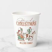 Howdy Christmas met een coole retro typografie Papieren Bekers (Achterkant)