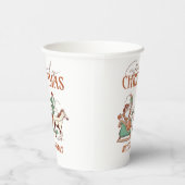 Howdy Christmas met een coole retro typografie Papieren Bekers (Rechts)