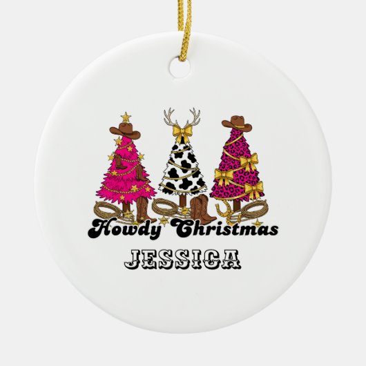 Howdy Christmas Ornament – Custom Western Keepsake (Voorkant)