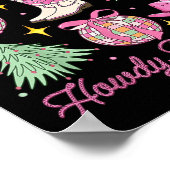 Howdy Christmas Pink Coquette Bow Xmas Tree Wester Poster (Hoek)