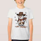 Howdy Christmas Snowman Tri-Blend Shirt (Voorkant)