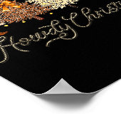 Howdy Christmas Tree Coquette Bow Western Cowboy C Poster (Hoek)