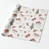 Howdy Christmas Western Cowboy Cadeaupapier (Uitgerold)