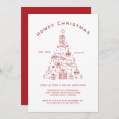 Howdy Christmas Western Ho Down Christmas Party  Kaart (Voorkant / Achterkant)