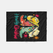 Howdy Christmas Xmas Cowboy Boots Western Pajamas  Fleece Deken (Voorkant (Horizontaal))