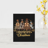 Howdy Christmas Xmas Tree Cowboy Western Coquette  Kaart (Gele Bloem)