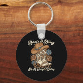Howdy Country Rodeo Boots &amp; Bling Its A Cowgir Sleutelhanger (Voorkant)