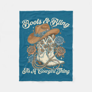 Howdy Country Rodeo Laarzen & Bling Het Is Een Cow Fleece Deken