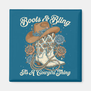 Howdy Country Rodeo Laarzen & Bling Het Is Een Cow Magneet