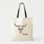 Howdy Cowboy Bullhorns Tote Bag (Voorkant)