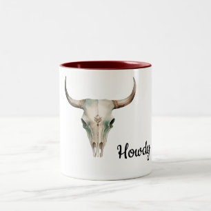 Howdy Cowboy Bullhorns Tweekleurige Koffiemok