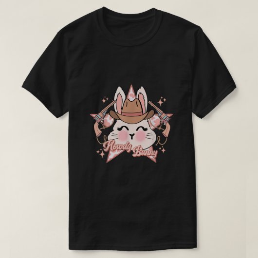 Howdy Cowboy Bunny Westerne Paasdag Retro Mannen W T-shirt (Design voorkant)