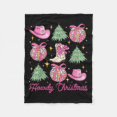 Howdy Cowboy Christmas Western Country Coquette Di Fleece Deken (Voorkant)