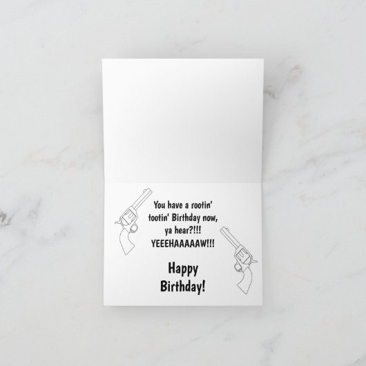 Howdy Cowboy Humor Westerne verjaardagskaart Feestdagen Kaart (Binnen)