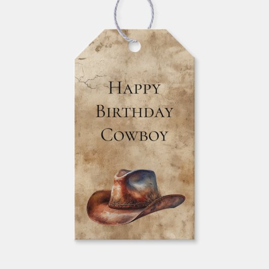 Howdy Cowboy Laarzen Western Cadeaulabel (Voorkant)