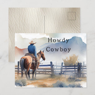 Howdy Cowboy Paard Briefkaart
