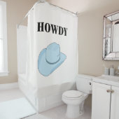 Howdy Cowboy Pet Baby Blue Douchegordijn (In situ)
