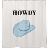 Howdy Cowboy Pet Baby Blue Douchegordijn (Voorkant)