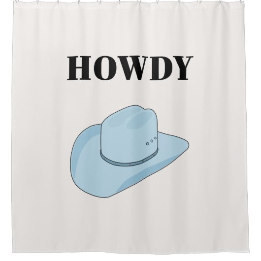 Howdy Cowboy Pet Baby Blue Douchegordijn (Voorkant)
