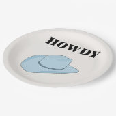 Howdy Cowboy Pet Baby Blue Papieren Bordje (Gekanteld)